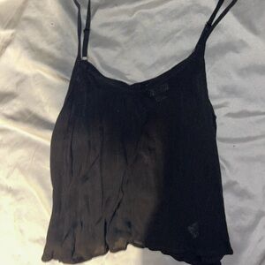 Black crop tank top